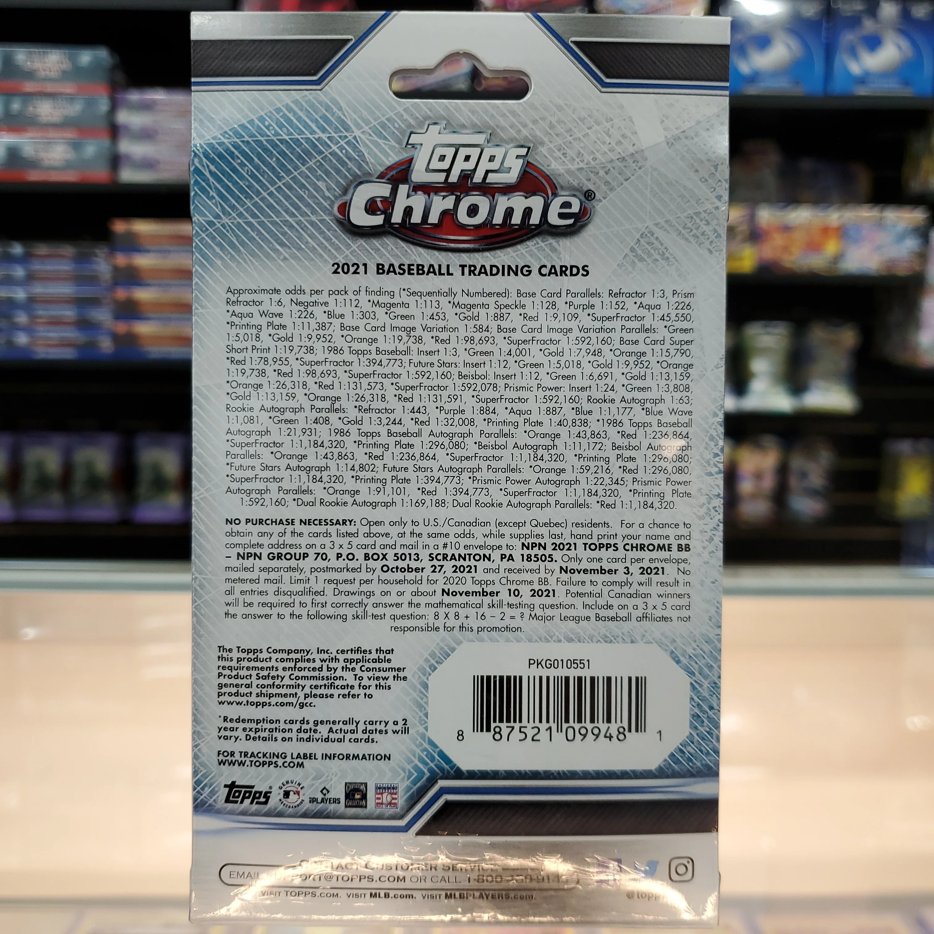 2021 Topps Chrome Baseball Hanger Box - Image 3