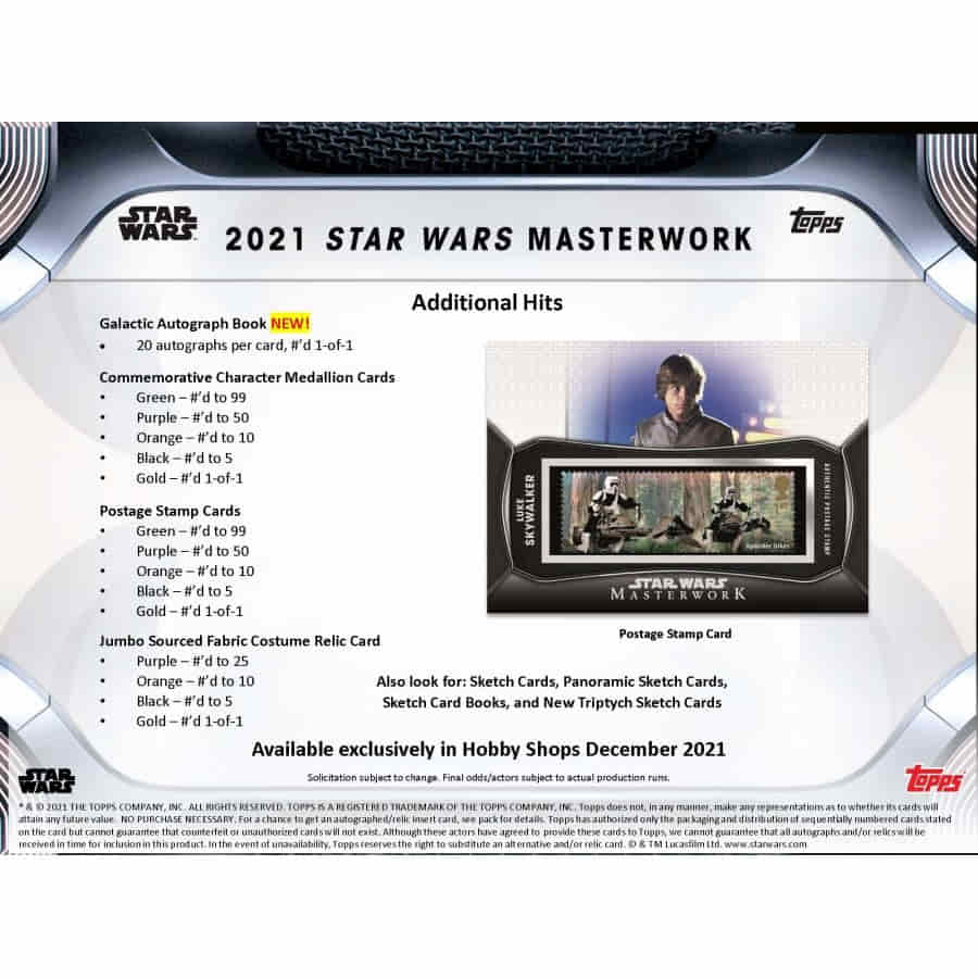 2021 Topps Star Wars Masterwork Hobby Box - Image 3