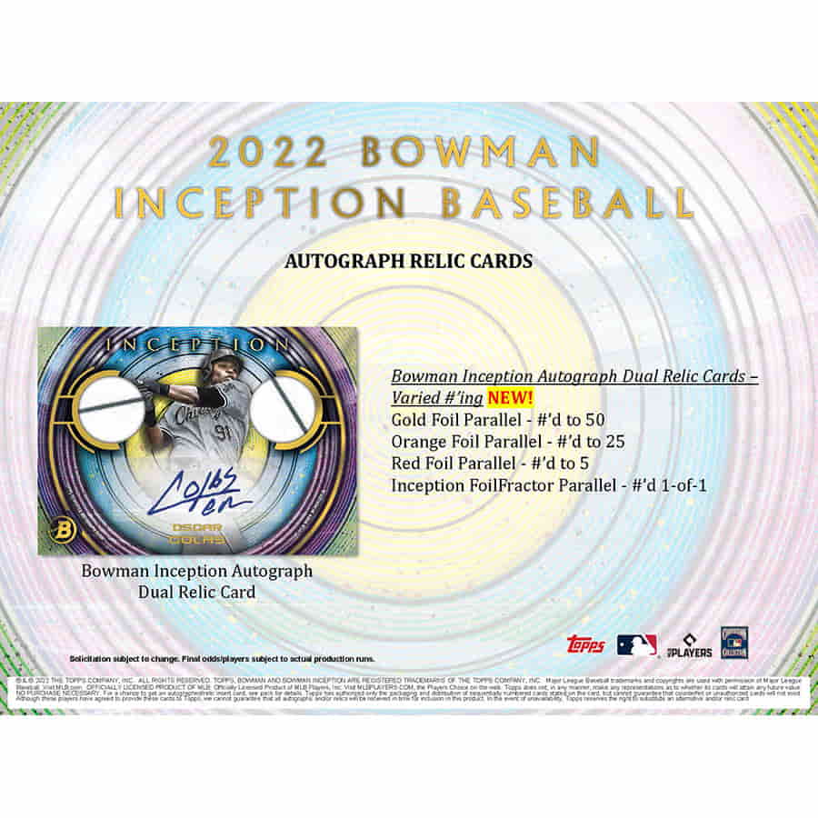 2022 Bowman Inception Baseball Hobby Box - Image 3
