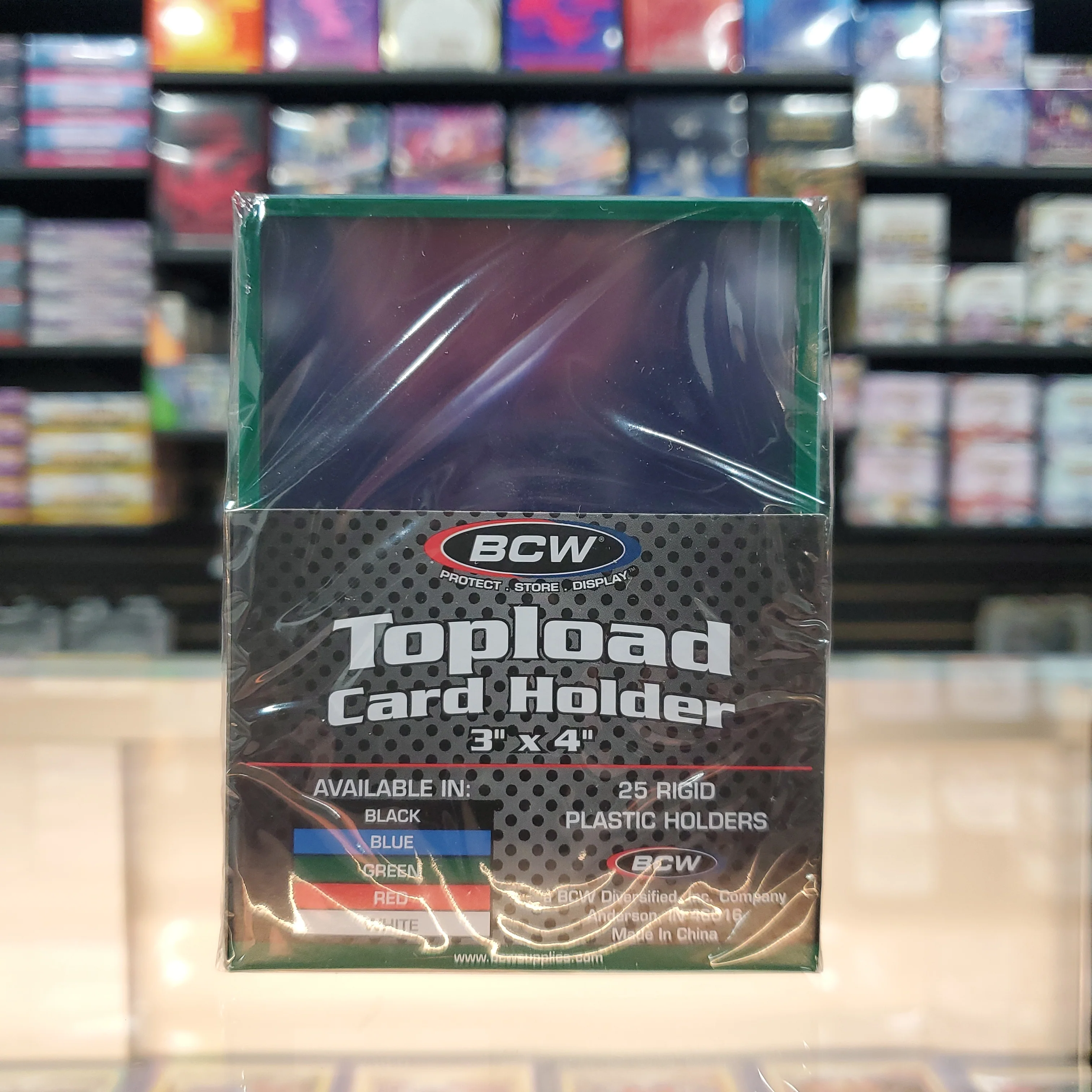 BCW: 3X4 Standard Toploader 25CT - Green Border - Image 3