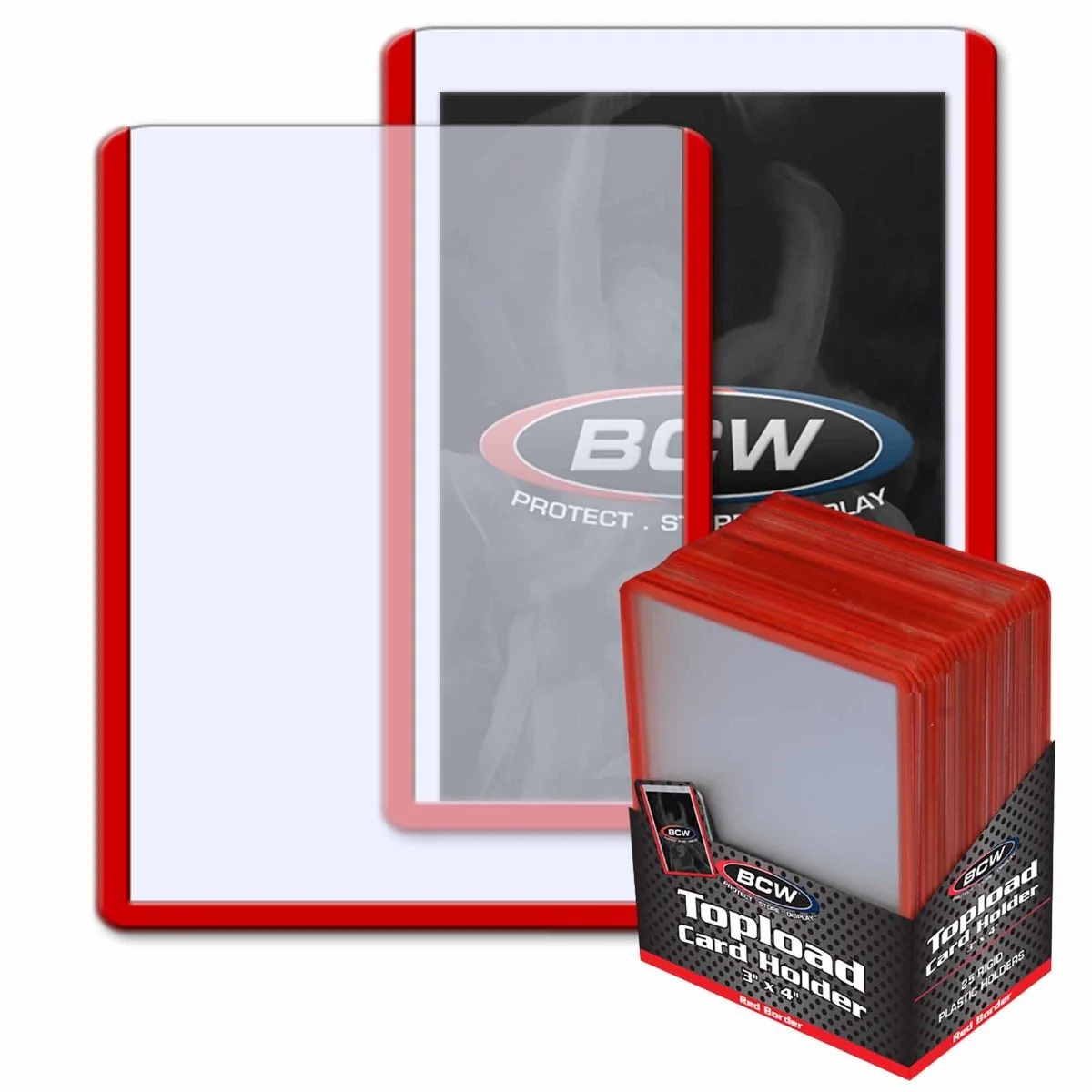BCW: 3X4 Standard Toploader 25CT - Red Border - Image 2