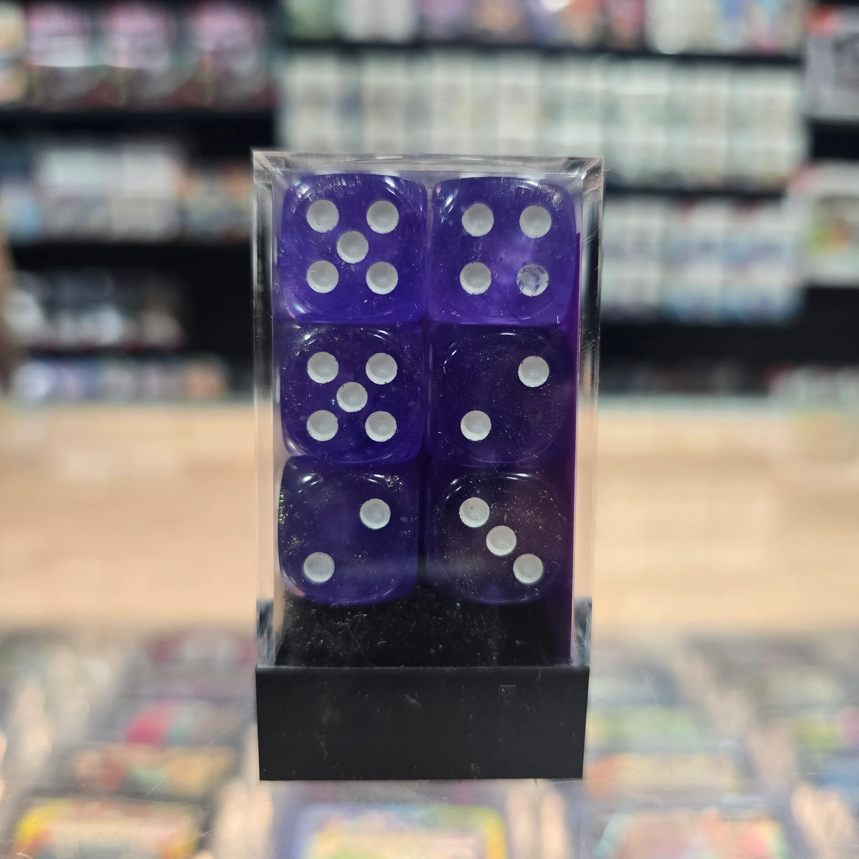 Chessex: Borealis - Luminary - 16mm D6 12PC Dice Block (Purple & White) - Image 2