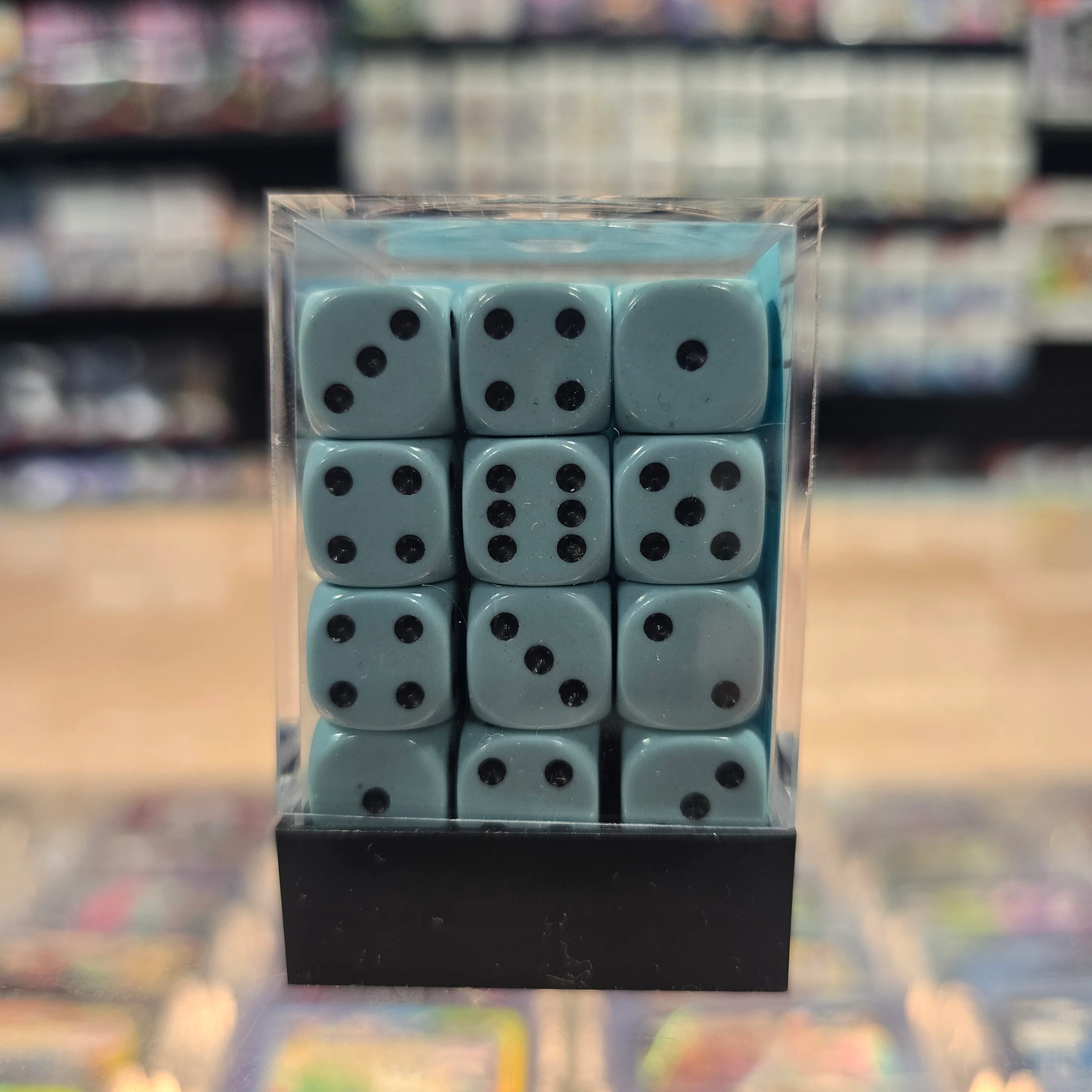 Chessex: Opaque - 12mm D6 36PC Dice Block (Pastel Blue & Black) - Image 3