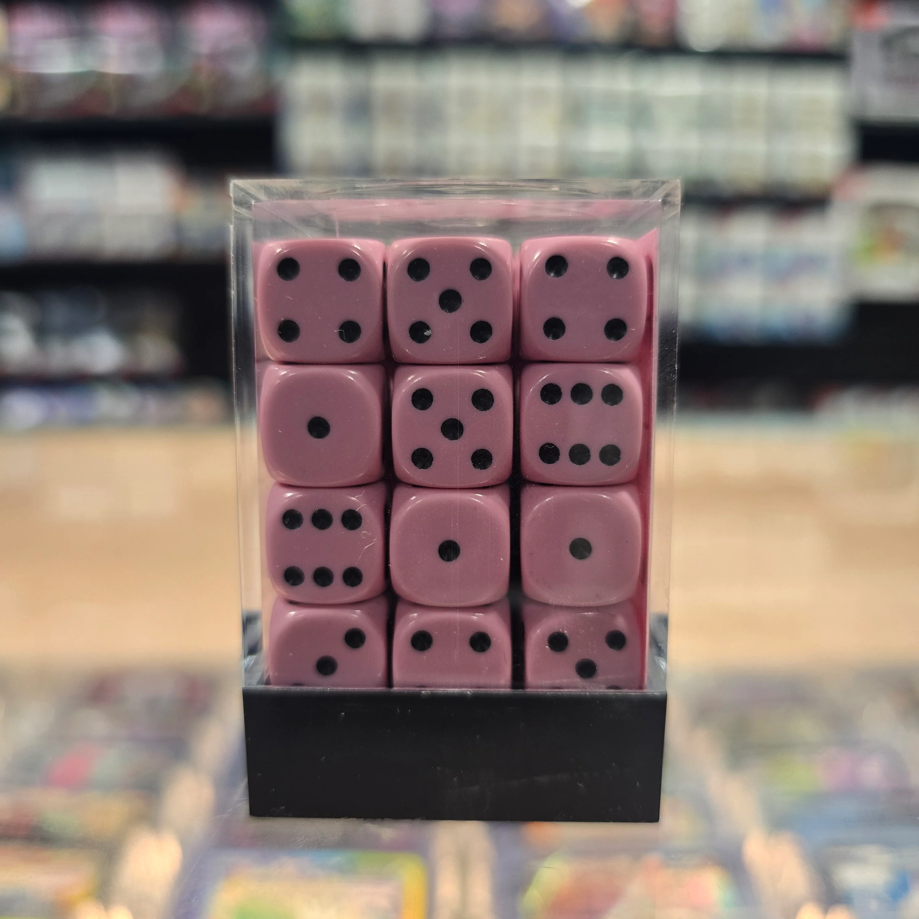 Chessex: Opaque - 12mm D6 36PC Dice Block (Pastel Pink & Black) - Image 3