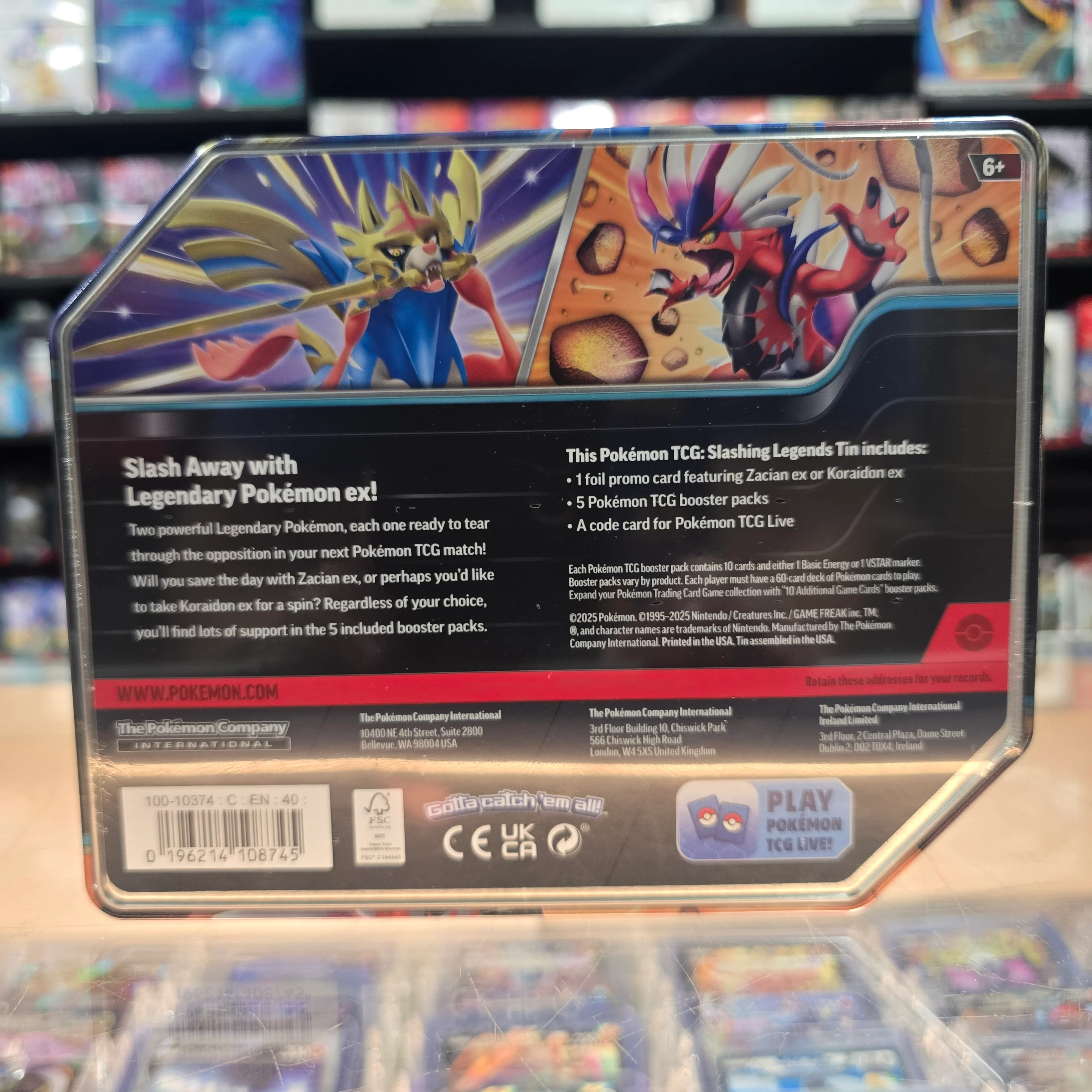 Pokémon TCG: Slashing Legends Tin (Koraidon ex) (Limit 1) - Image 2