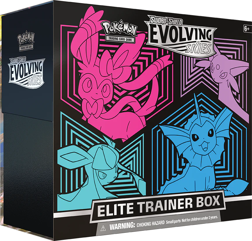 Pokémon TCG: Sword & Shield: Evolving Skies - Elite Trainer Box (Glaceon/Vaporeon/Sylveon/Espeon) - Image 3