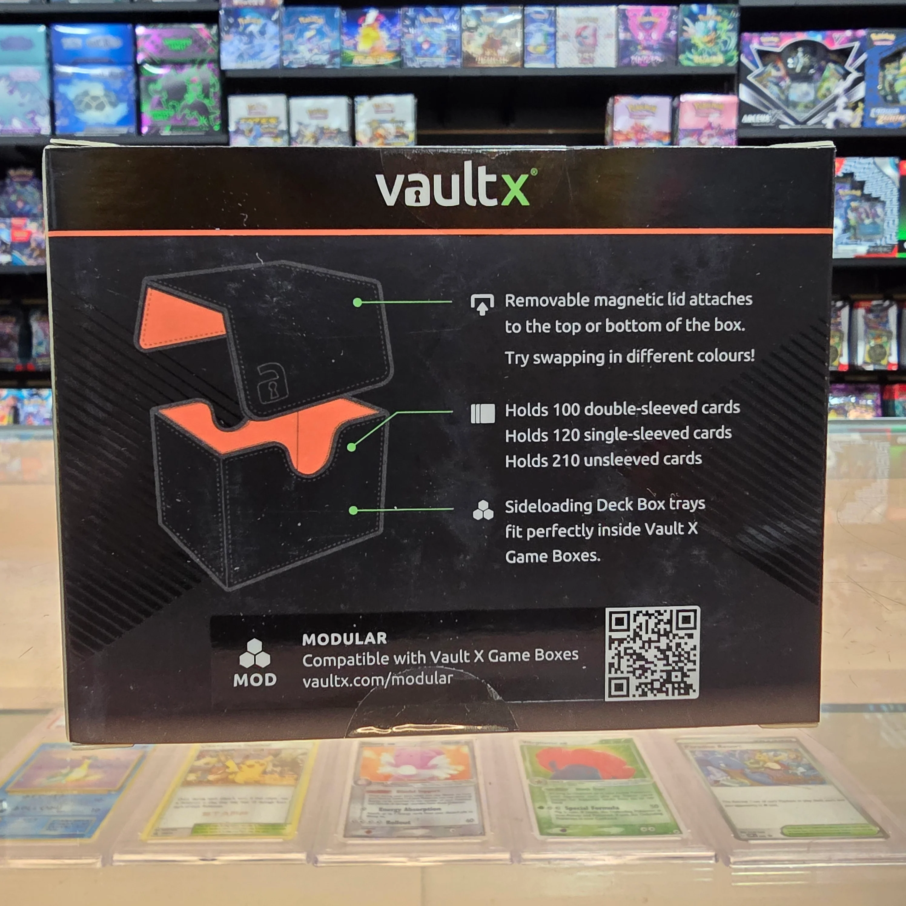 Vault X: Sideloading Deck Box 100+ CT (Black / Electric Orange) - Image 6